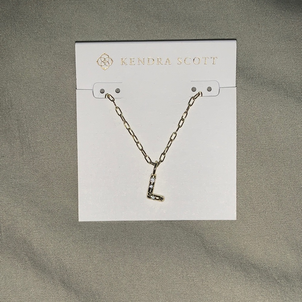 Kendra Scott Gold Chain Necklace with L Pendant